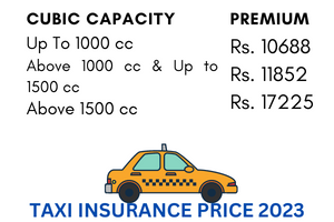 taxi insurance prices 2023